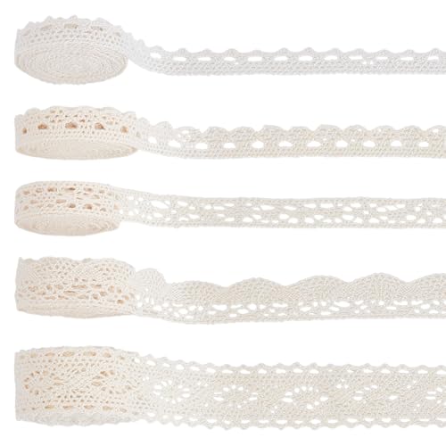 UNICRAFTALE Spitzenband im Vintage-Stil, 10 m, 5 Stile, Beige, Baumwolle, dekorative Bänder, Spitzenborte, Stoff für Applikationen, Nähen, Basteln, Hochzeit, Verzierung, DIY, Geschenkbox, Dekor UNICRAFTALE Spitzenband im Vintage-Stil, 10 m, 5 Stile, Beige, Baumwolle, dekorative Bänder, Spitzenborte, Stoff für Applikationen, Nähen, Basteln, Hochzeit, Verzierung, DIY, Geschenkbox, Dekor von UNICRAFTALE