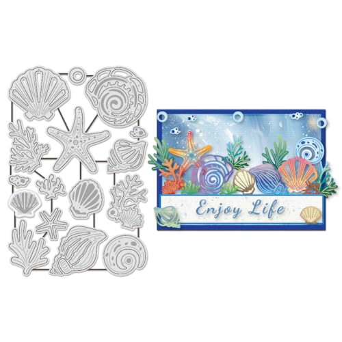 UNICRAFTALE 16 Stück Stanzformen Meerestieren Zum Gestalten von Karten Ozean Seestern Muschel Stanzformen Metall Stanzformen Für Scrapbooking Sommer Schablone Zum Prägen Papier Album Basteln Dekor von UNICRAFTALE