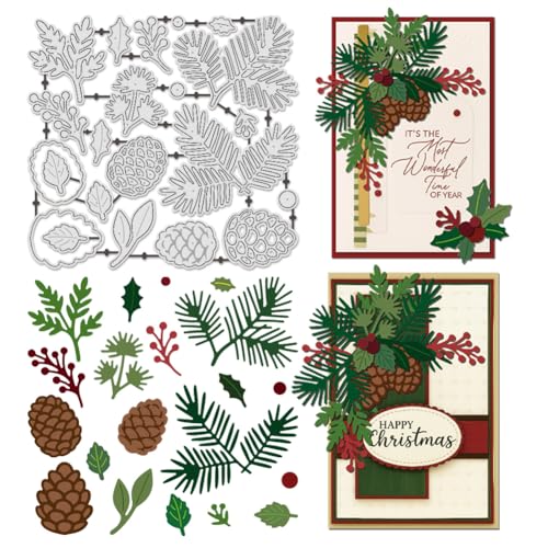 UNICRAFTALE Tannenzapfen-Stanzformen für Karten, Frohe Weihnachten, Metall-Stanzform für Scrapbooking, Winter, Festival, Schablone, DIY, Prägepapier, Album, Basteldekoration UNICRAFTALE Tannenzapfen-Stanzformen für Karten, Frohe Weihnachten, Metall-Stanzform für Scrapbooking, Winter, Festival, Schablone, DIY, Prägepapier, Album, Basteldekoration von UNICRAFTALE