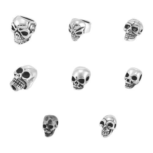 UNICRAFTALE Totenkopf-Perlen aus 304er Edelstahl, Abstandshalter, lose Perlen, 1,5 ~ 8,5 mm Loch, Totenkopf, europäische Perlen, Metallperlen für DIY-Armbänder, Halsketten, Schmuckherstellung, 8 Stück UNICRAFTALE Totenkopf-Perlen aus 304er Edelstahl, Abstandshalter, lose Perlen, 1,5 ~ 8,5 mm Loch, Totenkopf, europäische Perlen, Metallperlen für DIY-Armbänder, Halsketten, Schmuckherstellung, 8 Stück von UNICRAFTALE