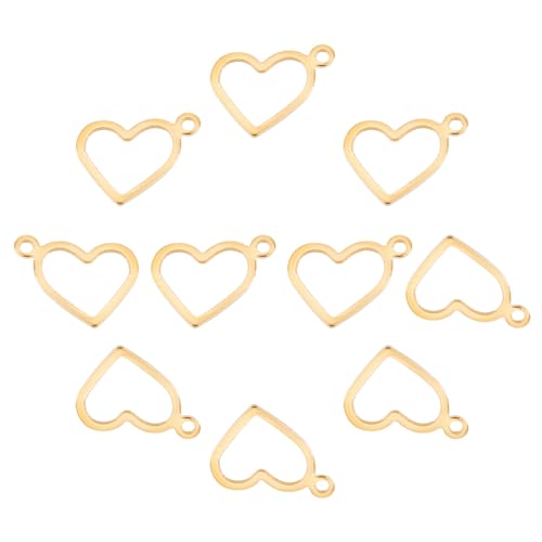 UNICRAFTALE Über 100 Stück Heart Charm Hypoallergene Golden Charms Edelstahl Herz Anhänger Schmuck Anhänger 1mm Kleines Loch Schmuck Basteln Anhänger, 10 mm UNICRAFTALE Über 100 Stück Heart Charm Hypoallergene Golden Charms Edelstahl Herz Anhänger Schmuck Anhänger 1mm Kleines Loch Schmuck Basteln Anhänger, 10 mm von UNICRAFTALE