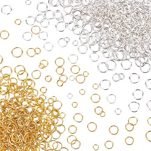 UNICRAFTALE Über 1000pcs 4/5/6/7/8mm Golden & Silver Jump Ring Offene Jump Ringe Eisen Connetor Ringe Schmuckherstellung Finden Für Ohrringe Halsketten Schmuckherstellung von UNICRAFTALE