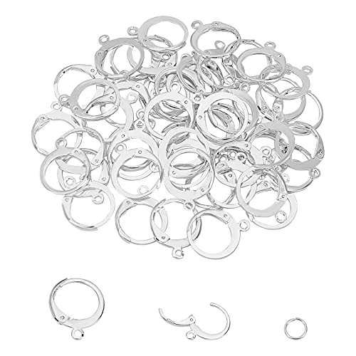 UNICRAFTALE Über 100pcs Silber Leverback Ohrring Haken Mit Offenen Biegering Edelstahl Hebel Ohrringhaken Hypoallergen Leverback Ohrringe Selber Machen Set Für DIY Weihnachtstag Ohrringe von UNICRAFTALE