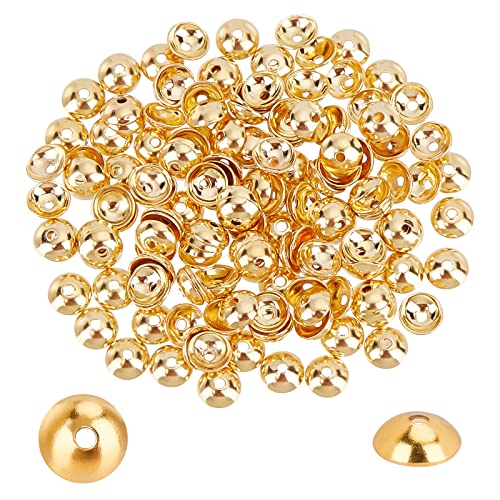 UNICRAFTALE Über 150pcs Apetalous Flower Perlenkappen, 4mm Edelstahl-Abstandskappen, Goldene Perlenkappen-Abstandshalter Für Armband-Halsketten-Schmuckherstellung 0.8mm Loch von UNICRAFTALE