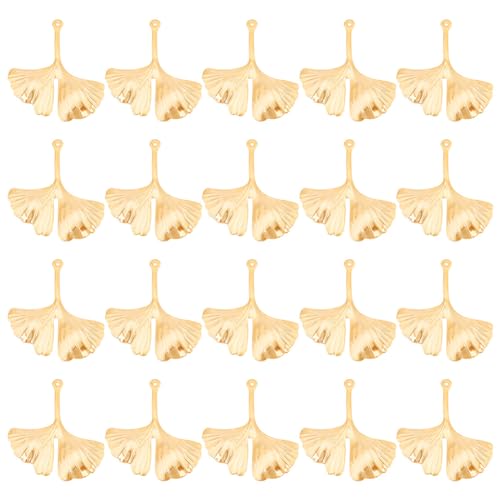 UNICRAFTALE Über 20pcs Goldene Ginkgo Charm Blatt Anhänger Edelstahl Anhänger Metall Charms Armband Anhänger Blatt Ohrringe Anhänger Für Die Schmuckherstellung, Loch 0.8 mm von UNICRAFTALE