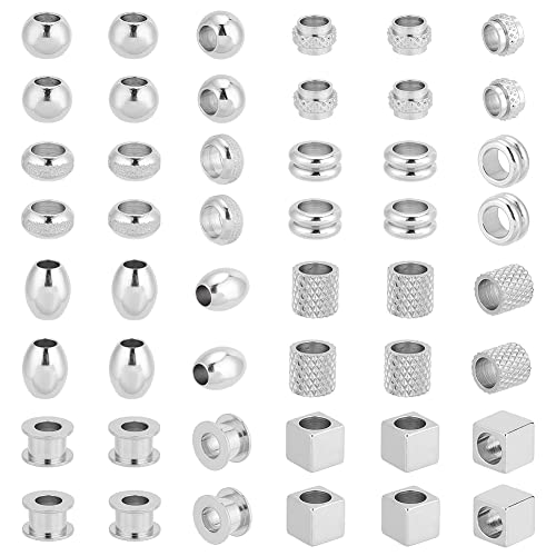 UNICRAFTALE Über 48 STK 8 Stile Edelstahl Europäische Perlen 4-5mm Großes Loch Perlen Rondelle Säule Spacer Perlen Metall Haarperlen Abstandsperlen Für DIY Armband Halskette Schmuckherstellung UNICRAFTALE Über 48 STK 8 Stile Edelstahl Europäische Perlen 4-5mm Großes Loch Perlen Rondelle Säule Spacer Perlen Metall Haarperlen Abstandsperlen Für DIY Armband Halskette Schmuckherstellung von UNICRAFTALE
