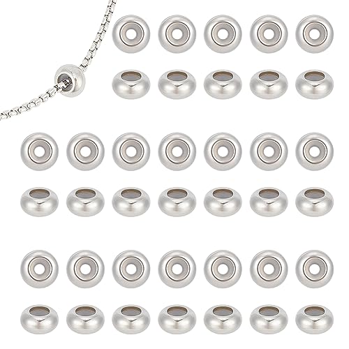 UNICRAFTALE Über 50pcs Edelstahl Rondelle Perlen Mit Innen Rubber 8mm Metall Großes Loch Perlen Slider Perlen Stopper Perlen Abstandsperlen Spacer Perlen Für DIY Halskette Schmuckherstellung UNICRAFTALE Über 50pcs Edelstahl Rondelle Perlen Mit Innen Rubber 8mm Metall Großes Loch Perlen Slider Perlen Stopper Perlen Abstandsperlen Spacer Perlen Für DIY Halskette Schmuckherstellung von UNICRAFTALE