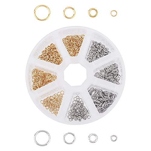 UNICRAFTALE Über 800 Stk 2 Farben 2.4~6mm Edelstahl Biegering Metall Offen Biegering Schmuck Sprungring Verbindungsring Für DIY Halskette Armband Ohrringe Schmuckherstellung von UNICRAFTALE