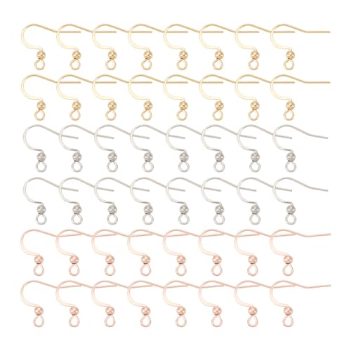 UNICRAFTALE Über 90pcs 2 Größe 3 Farbe 304 Edelstahl Ohrring Haken Golden Rose Gold DIY Ohrring Zubehör Fischohrdraht DIY Ohrhaken Für DIY Weihnachtstag Ohrringe Schmuck Ohrring Bastel Pin 0.7mm von UNICRAFTALE