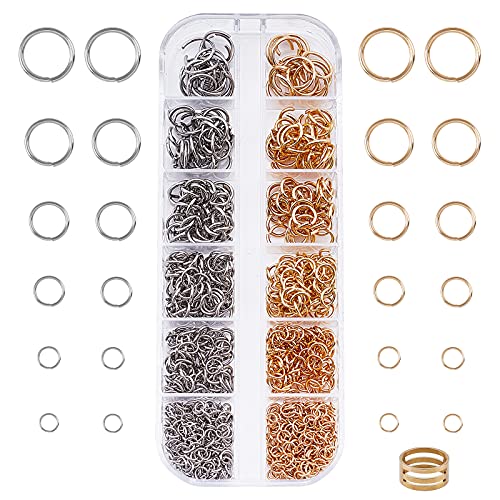 UNICRAFTALE Ungefähr 930 Stück 12 Größen offene Sprünge Ringe Golden & Edelstahl Farbe Verbindungsringe Edelstahl Metall Bindering Schmuckverbinder für DIY Schmuckherstellung UNICRAFTALE Ungefähr 930 Stück 12 Größen offene Sprünge Ringe Golden & Edelstahl Farbe Verbindungsringe Edelstahl Metall Bindering Schmuckverbinder für DIY Schmuckherstellung von UNICRAFTALE