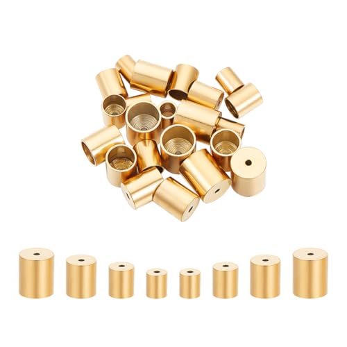 UNICRAFTALE ca. 24 Stück 4 Größen 3/4/5/6mm Innendurchmesser Gold Säule Kabelende Metallendkappen Edelstahl Kabelkappen Leder Kabelenden Terminatoren Endspitze Perlenkappen für Schmuckherstellung UNICRAFTALE ca. 24 Stück 4 Größen 3/4/5/6mm Innendurchmesser Gold Säule Kabelende Metallendkappen Edelstahl Kabelkappen Leder Kabelenden Terminatoren Endspitze Perlenkappen für Schmuckherstellung von UNICRAFTALE