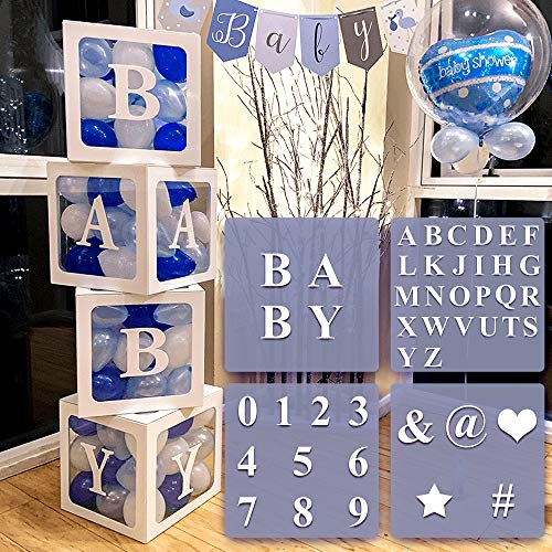 4 Stück weiße transparente Ballonboxen mit 30 Buchstaben, 10 Zahlen, 5 Symbole, 49 Stück Party-Dekorationsset, für Jungen und Mädchen, Geburtstag, Babyparty, Geschlechtsoffenbarung, Dekoration 4 Stück weiße transparente Ballonboxen mit 30 Buchstaben, 10 Zahlen, 5 Symbole, 49 Stück Party-Dekorationsset, für Jungen und Mädchen, Geburtstag, Babyparty, Geschlechtsoffenbarung, Dekoration von UNIIDECO