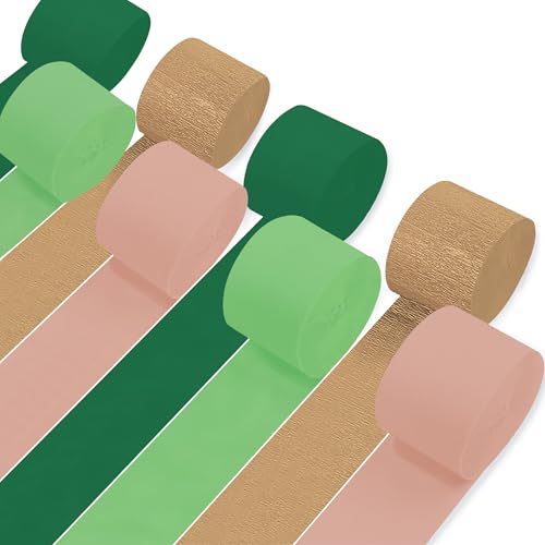8 Rollen Krepppapier-Luftschlangen, Roségold und Grün, Party-Dekorationen für Geburtstag, Babyparty, Hochzeit, Junggesellinnenabschied, Brautparty, Verlobung, Waldsafari, Frühlingsparty 8 Rollen Krepppapier-Luftschlangen, Roségold und Grün, Party-Dekorationen für Geburtstag, Babyparty, Hochzeit, Junggesellinnenabschied, Brautparty, Verlobung, Waldsafari, Frühlingsparty von UNIIDECO