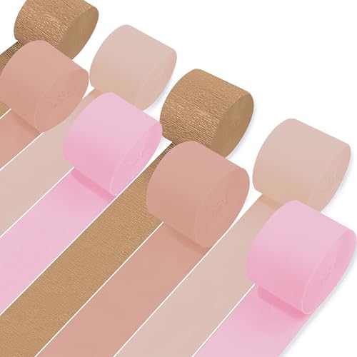 8 Rollen Krepppapier-Luftschlangen, Roségold und Rosa, Party-Dekorationen für Babyparty, Brautparty, Hochzeit, Junggesellinnenabschied, Mädchen, Geburtstag, Boho-Dekoration, Valentinstag 8 Rollen Krepppapier-Luftschlangen, Roségold und Rosa, Party-Dekorationen für Babyparty, Brautparty, Hochzeit, Junggesellinnenabschied, Mädchen, Geburtstag, Boho-Dekoration, Valentinstag von UNIIDECO
