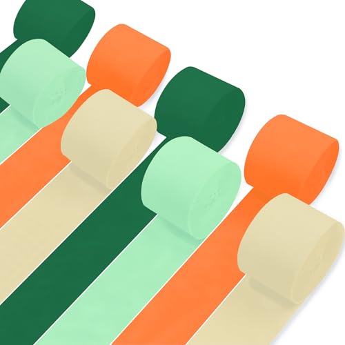 8 Rollen Krepppapier-Luftschlangen, grüne und orangefarbene Luftschlangen, Party-Dekorationen für Herbst, kleine süße Babyparty, Brautparty, Hochzeit, Geburtstag, Obstparty 8 Rollen Krepppapier-Luftschlangen, grüne und orangefarbene Luftschlangen, Party-Dekorationen für Herbst, kleine süße Babyparty, Brautparty, Hochzeit, Geburtstag, Obstparty von UNIIDECO