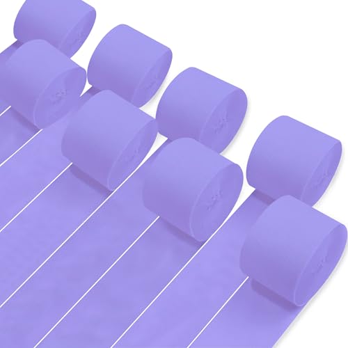 8 Rollen Krepppapier-Luftschlangen, hellviolette Luftschlangen, Party-Dekorationen für Babyparty, Brautparty, Hochzeit, Lavendel, Party, Geburtstag, Abschlussfeier 8 Rollen Krepppapier-Luftschlangen, hellviolette Luftschlangen, Party-Dekorationen für Babyparty, Brautparty, Hochzeit, Lavendel, Party, Geburtstag, Abschlussfeier von UNIIDECO