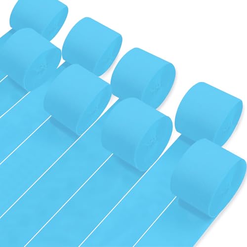 8 Rollen Krepppapier-Luftschlangen, himmelblaue Luftschlangen, Party-Dekorationen für Babyparty, Geburtstag, Geschlechtsoffenbarung unter dem Meer 8 Rollen Krepppapier-Luftschlangen, himmelblaue Luftschlangen, Party-Dekorationen für Babyparty, Geburtstag, Geschlechtsoffenbarung unter dem Meer von UNIIDECO