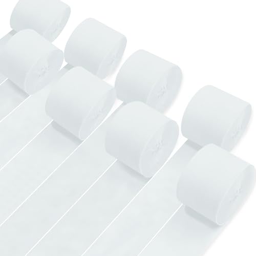 8 Rollen Krepppapier-Luftschlangen, weiße Luftschlangen, Party-Dekorationen für Babyparty, Brautparty, Hochzeit, Party, Geburtstag, Weihnachten 8 Rollen Krepppapier-Luftschlangen, weiße Luftschlangen, Party-Dekorationen für Babyparty, Brautparty, Hochzeit, Party, Geburtstag, Weihnachten von UNIIDECO