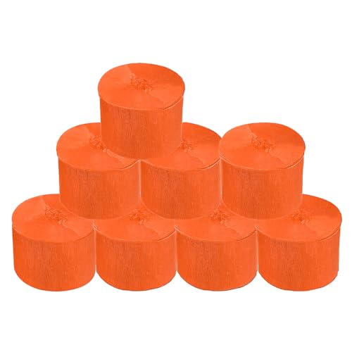 8 Rollen Orange Krepppapier Luftschlangen Hochzeit Geburtstag Babyparty Party Dekoration Regenbogen DIY Supplies Wohnzimmer Schlafzimmer Dekor von UNIIDECO