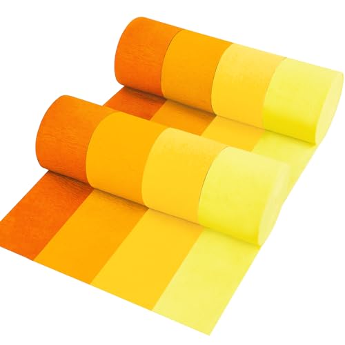 8 Rollen in 4 Farben Farbverlauf gelb Party Krepppapier Luftschlangen, 8 Stück 25 m Streamets Party Dekorationen, Partyzubehör für Hochzeit, Geburtstag, Babyparty, Geschlecht, Offenbarung 8 Rollen in 4 Farben Farbverlauf gelb Party Krepppapier Luftschlangen, 8 Stück 25 m Streamets Party Dekorationen, Partyzubehör für Hochzeit, Geburtstag, Babyparty, Geschlecht, Offenbarung von UNIIDECO