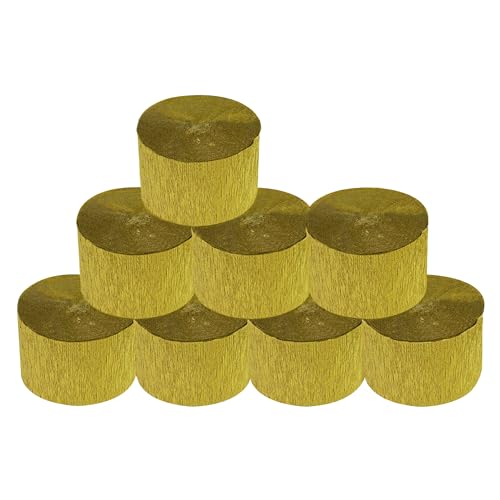 Krepppapier-Rollen, Goldfarben, für Hochzeit, Geburtstag, Babyparty, Fest, Dekoration, Regenbogen-Bastelzubehör, Wohnzimmer, Schlafzimmer, Wohndekoration, 8 Stück Krepppapier-Rollen, Goldfarben, für Hochzeit, Geburtstag, Babyparty, Fest, Dekoration, Regenbogen-Bastelzubehör, Wohnzimmer, Schlafzimmer, Wohndekoration, 8 Stück von UNIIDECO
