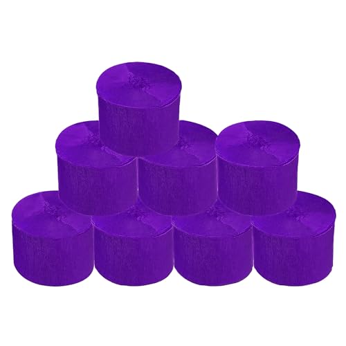 Krepppapier-Rollen, Lila, für Hochzeit, Geburtstag, Babyparty, Fest, Dekoration, Regenbogen-Bastelzubehör, Wohnzimmer, Schlafzimmer, Wohndekoration, 8 Stück Krepppapier-Rollen, Lila, für Hochzeit, Geburtstag, Babyparty, Fest, Dekoration, Regenbogen-Bastelzubehör, Wohnzimmer, Schlafzimmer, Wohndekoration, 8 Stück von UNIIDECO