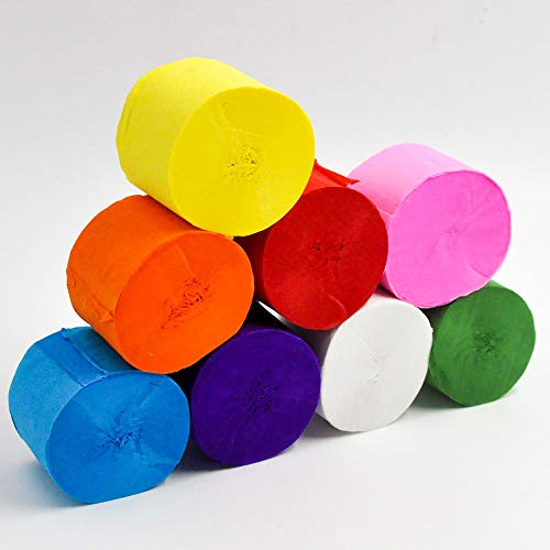 Krepppapier-Rollen in 8 Farben, für Hochzeit, Geburtstag, Babyparty, Abschlussfeier, bunte Kinder-Party, Regenbogen-Bastelzubehör, farbenfrohe Wohnzimmer, Schlafzimmer, Kunsthandwerk, 8 Stück Krepppapier-Rollen in 8 Farben, für Hochzeit, Geburtstag, Babyparty, Abschlussfeier, bunte Kinder-Party, Regenbogen-Bastelzubehör, farbenfrohe Wohnzimmer, Schlafzimmer, Kunsthandwerk, 8 Stück von UNIIDECO