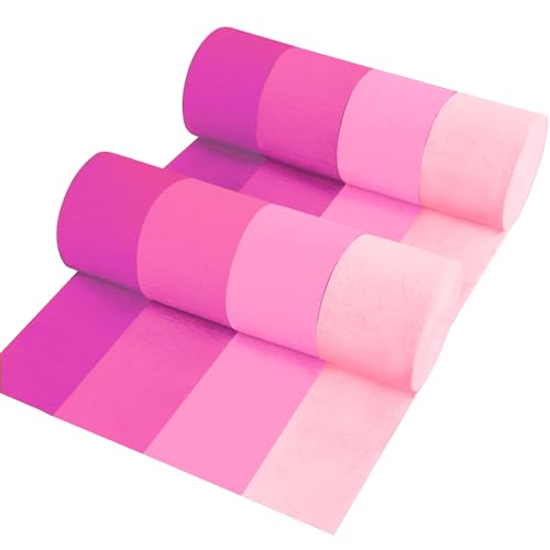 Party-Krepppapier-Luftschlangen, 8 Rollen in 4 Farben, Farbverlauf, rosert, Partyzubehör, für Hochzeit, Geburtstag, Babyparty, Abschlussfeier, Brautparty, 8 Stück Party-Krepppapier-Luftschlangen, 8 Rollen in 4 Farben, Farbverlauf, rosert, Partyzubehör, für Hochzeit, Geburtstag, Babyparty, Abschlussfeier, Brautparty, 8 Stück von UNIIDECO