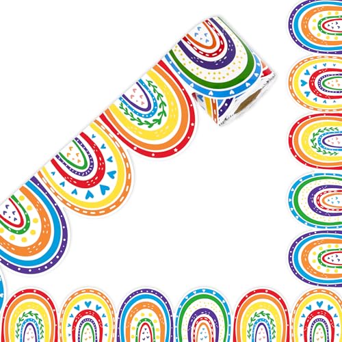 UNIIDECO 20 m Pinnwand-Bordüre, Regenbogen-Pinnwand-Dekorationen, gewellte Bordüre, gerollte Bordüren, Klassenzimmer, Bulletin für Schulanfang, Büro, Klassenzimmer, Dekoration UNIIDECO 20 m Pinnwand-Bordüre, Regenbogen-Pinnwand-Dekorationen, gewellte Bordüre, gerollte Bordüren, Klassenzimmer, Bulletin für Schulanfang, Büro, Klassenzimmer, Dekoration von UNIIDECO