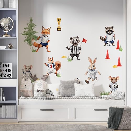 Unik Nordic Wandsticker Fußball Waldtiere Motiv B, S - 32,5 x 37,5 cm, Aufkleber für die Wand, Wandtattoo rückstandslos entfernbar, Wanddekoration für Kinderzimmer und Babyzimmer, Wandaufkleber Tiere Unik Nordic Wandsticker Fußball Waldtiere Motiv B, S - 32,5 x 37,5 cm, Aufkleber für die Wand, Wandtattoo rückstandslos entfernbar, Wanddekoration für Kinderzimmer und Babyzimmer, Wandaufkleber Tiere von UNIK Nordic