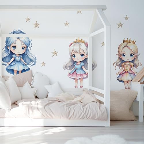 Unik Nordic Wandsticker Prinzessinnen und Sterne Motiv A, S - 32,5 x 37,5 cm, Aufkleber für die Wand, Wandtattoo rückstandslos entfernbar, Wanddekoration für Kinderzimmer und Babyzimmer, Wandaufkleber Unik Nordic Wandsticker Prinzessinnen und Sterne Motiv A, S - 32,5 x 37,5 cm, Aufkleber für die Wand, Wandtattoo rückstandslos entfernbar, Wanddekoration für Kinderzimmer und Babyzimmer, Wandaufkleber von UNIK Nordic