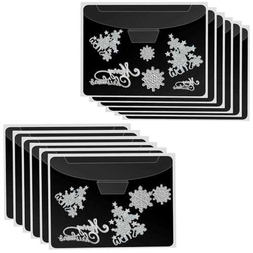 UNIMEIX 24 Stück 23,9 x 17,5 cm magnetische Blätter zur Aufbewahrung von Stempeln und Stanzformen, Aufbewahrungstaschen, gestanzte Aufbewahrung für Kartenherstellung (12 Blatt + 12 Beutel, 0,9 mm von UNIMEIX