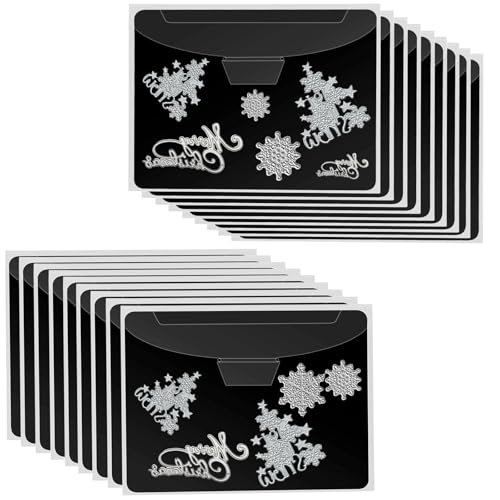 UNIMEIX Magnetische Blätter für Stanzschablonen und Stanzformen, 23,9 x 17,5 cm, 48 Stück, gestanzte Aufbewahrung für Kartenherstellung (24 Blatt + 24 Beutel, 0,9 mm Dicke) von UNIMEIX