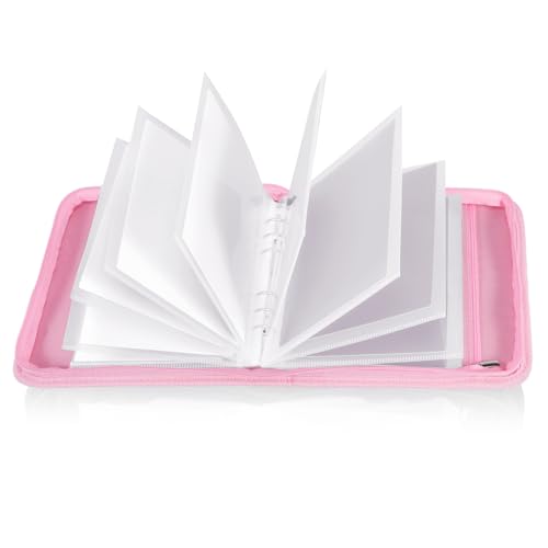 UNIMEIX Magnetische Blätter zur Aufbewahrung von Stanzformen mit Formbeutel, 12 Stück Stempel- und Stanzschablonen-Aufbewahrungsblätter und 12 Taschen für Kartenherstellung (0,8 mm Dicke) (Rosa) von UNIMEIX