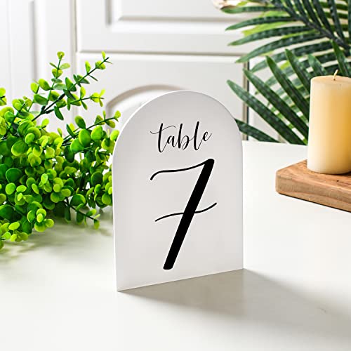 UNIQOOO Acryl-Tischschild für Hochzeiten, Acryl-Tischnummern, Schilder (Bogen 12,7 x 17,8 cm, Weiß, 20 Stück) von UNIQOOO