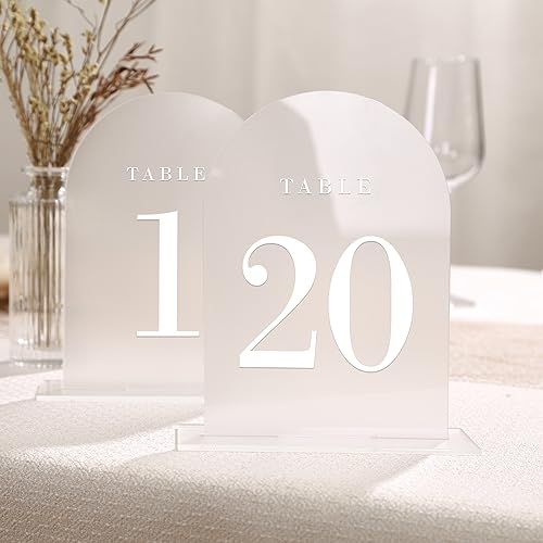 UNIQOOO Tischnummern mit Ständer 1–20, 12,7 x 17,8 cm, Acryl-Schilder und Halter, 20 Stück, perfekt für Tafelaufsatz, Empfang, Dekoration, Party, Jubiläum, Veranstaltung UNIQOOO Tischnummern mit Ständer 1–20, 12,7 x 17,8 cm, Acryl-Schilder und Halter, 20 Stück, perfekt für Tafelaufsatz, Empfang, Dekoration, Party, Jubiläum, Veranstaltung von UNIQOOO