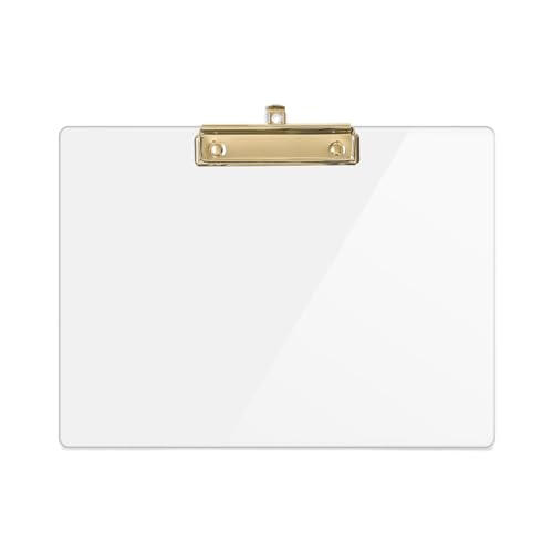 UNIQOOO Transparentes Acryl-Klemmbrett im Querformat, horizontales Klemmbrett mit glänzendem Gold-Finish, Clip für Studenten, Geschenk zum Schulanfang, moderner Kunstliebhaber, Modestil-Experte, UNIQOOO Transparentes Acryl-Klemmbrett im Querformat, horizontales Klemmbrett mit glänzendem Gold-Finish, Clip für Studenten, Geschenk zum Schulanfang, moderner Kunstliebhaber, Modestil-Experte, von UNIQOOO