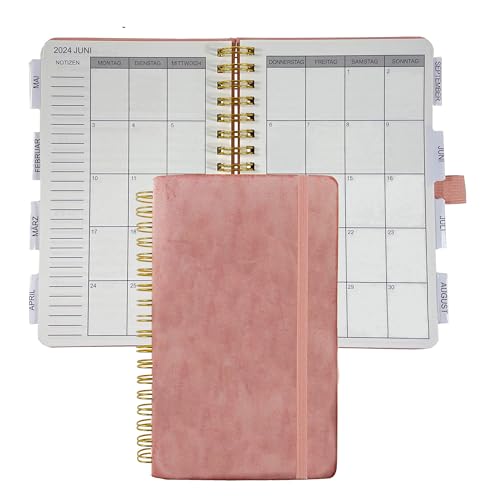UNIQUE HM&LN Taschenkalender 2024 Klein, Terminplaner 2024 A6, Wochenplaner Ringbuch Planer 1 Woche 2 Seite mit PU Softcover - auf Deutsch, Rosa UNIQUE HM&LN Taschenkalender 2024 Klein, Terminplaner 2024 A6, Wochenplaner Ringbuch Planer 1 Woche 2 Seite mit PU Softcover - auf Deutsch, Rosa von UNIQUE HM&LN