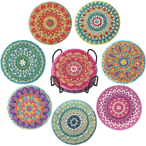 Diamond Painting Untersetzer mit Halter, Diamant Painting Kinder Erwachsene Art Mandala, DIY-Mandala-Untersetzer Für Gläser Weingläser Vasen Diamond Painting Untersetzer mit Halter, Diamant Painting Kinder Erwachsene Art Mandala, DIY-Mandala-Untersetzer Für Gläser Weingläser Vasen von UNIQUORS