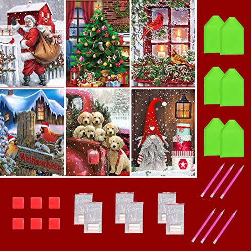 UNIQUORS 5D Diamant Painting Set, 6 Pack DIY Diamond Painting Kinder Weihnachten Wichtel Hund, Diamant Malerei Weihnachtsmann, Kristall Strass Stickerei Vogel Erwachsene für Home Wall Décor (30×40cm) UNIQUORS 5D Diamant Painting Set, 6 Pack DIY Diamond Painting Kinder Weihnachten Wichtel Hund, Diamant Malerei Weihnachtsmann, Kristall Strass Stickerei Vogel Erwachsene für Home Wall Décor (30×40cm) von UNIQUORS