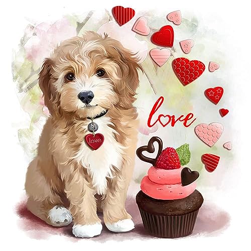 UNIQUORS 5D Diamond Painting Hund, Full Diamant Painting Bilder Erwachsene Kuchen, Diamant Malerei Kinder, Home Wand Decor(35x35cm) von UNIQUORS