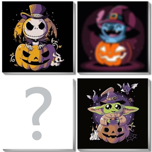 UNIQUORS Malen Nach Zahlen Kinder mit Rahmen 4 Stück Halloween, Stitch Leinwand Gemälde Set Erwachsene für Anfänger Zahnlos, Baby Yoda, Paint by Numbers Horror Jack Skellington, 20 x 20 cm UNIQUORS Malen Nach Zahlen Kinder mit Rahmen 4 Stück Halloween, Stitch Leinwand Gemälde Set Erwachsene für Anfänger Zahnlos, Baby Yoda, Paint by Numbers Horror Jack Skellington, 20 x 20 cm von UNIQUORS