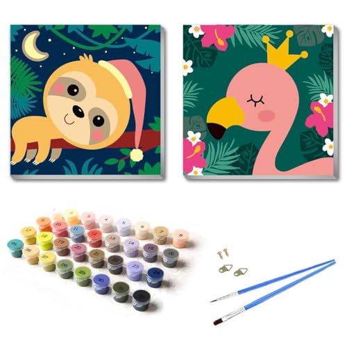 UNIQUORS Malen Nach Zahlen Kinder mit Rahmen im Alter von 8 bis 12 Jahren, 2 Pack, Malen Nach Zahlen Tiere Faultier Flamingos, DIY-Acryl-Ölgemälde Erwachsene mit als Geschenk für Mädchen(20x 20cm) UNIQUORS Malen Nach Zahlen Kinder mit Rahmen im Alter von 8 bis 12 Jahren, 2 Pack, Malen Nach Zahlen Tiere Faultier Flamingos, DIY-Acryl-Ölgemälde Erwachsene mit als Geschenk für Mädchen(20x 20cm) von UNIQUORS