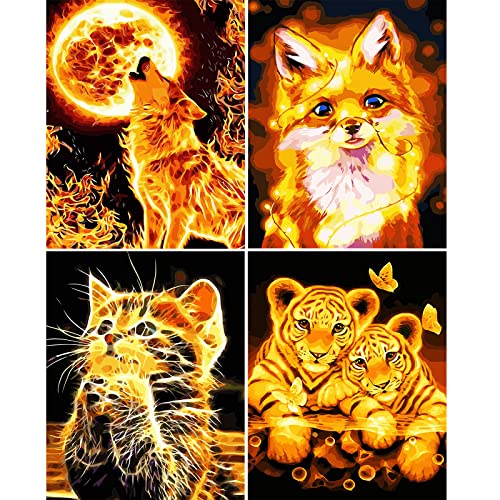 UNIVERTEN Malen Nach Zahlen Erwachsene Kinder Anfänger,4 Stück Malen Nach Zahlen Tiere für Home Deko Geburtstag Weihnachten Geschenk, Kommt Mit Farbe und Pinsel, Katze Tiger Wolf Fuchs 40x50cm UNIVERTEN Malen Nach Zahlen Erwachsene Kinder Anfänger,4 Stück Malen Nach Zahlen Tiere für Home Deko Geburtstag Weihnachten Geschenk, Kommt Mit Farbe und Pinsel, Katze Tiger Wolf Fuchs 40x50cm von UNIVERTEN