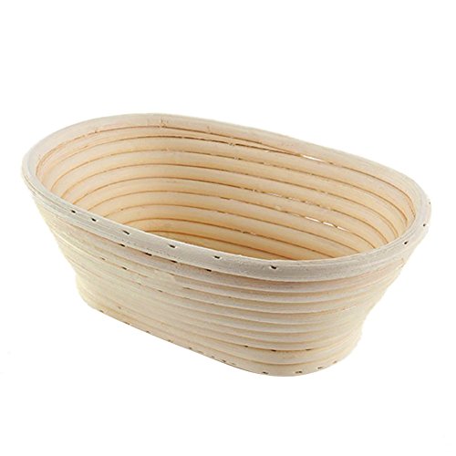 UNKC Gärkorb Gärkörbchen Oval, 21 * 15 * 8 cm, Brot Teig Korb Form Gärkörbe Korb aus Natürlichem Peddigrohr für selbstgemachtes Brot für professionelle und häusliche Bäcker, Brotbacken, Bäckermesser von UNKC