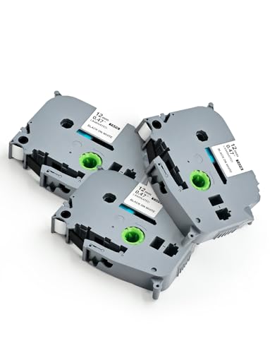 0,47 12 mm laminiertes weißes Klebeband, kompatibel mit Brother P Touch Etikettenmacher PT-D220 PT-D210 PT-H110 PT-H100 PT-1080 PT-1090 1180 PT-1190 1280 PT-2040, Tze Tzc 231, lichtbeständig, einfach 0,47 12 mm laminiertes weißes Klebeband, kompatibel mit Brother P Touch Etikettenmacher PT-D220 PT-D210 PT-H110 PT-H100 PT-1080 PT-1090 1180 PT-1190 1280 PT-2040, Tze Tzc 231, lichtbeständig, einfach von UNOKA