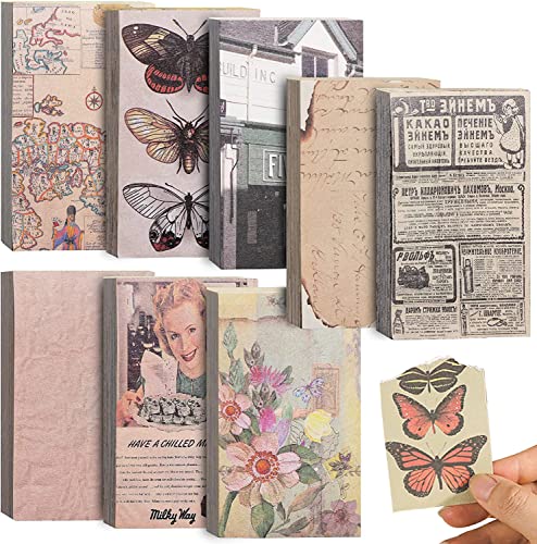 UNOZAVER 480 Stück Vintage Scrapbook Zubehör, Ästhetisches Tiny Scrapbook Papier für Bullet Junk Journals, Dekoratives Bastelpapier für Scrapbooking, Decoupage von UNOZAVER