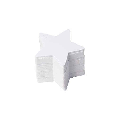 100 Stück sternförmige Kraftpapier-Karten-Etiketten, Weihnachten, Hochzeit, Papierkarton von UNTERING
