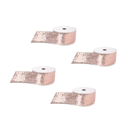 4 Rollen weiche, bequeme Weihnachtsbänder, bunte Pailletten, Seidenband für Hochzeit, Party, Urlaub, Dekoration, Zubehör, bunte Schleifenbänder 4 Rollen weiche, bequeme Weihnachtsbänder, bunte Pailletten, Seidenband für Hochzeit, Party, Urlaub, Dekoration, Zubehör, bunte Schleifenbänder von UNTERING