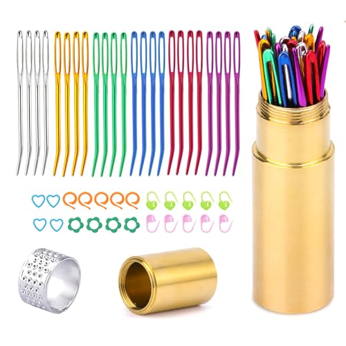 48-teiliges Nadel-Set mit gebogener Spitze und gebogener Spitze, gebogenes Tapisseriezubehör, sortiert, gebogen 48-teiliges Nadel-Set mit gebogener Spitze und gebogener Spitze, gebogenes Tapisseriezubehör, sortiert, gebogen von UNTERING